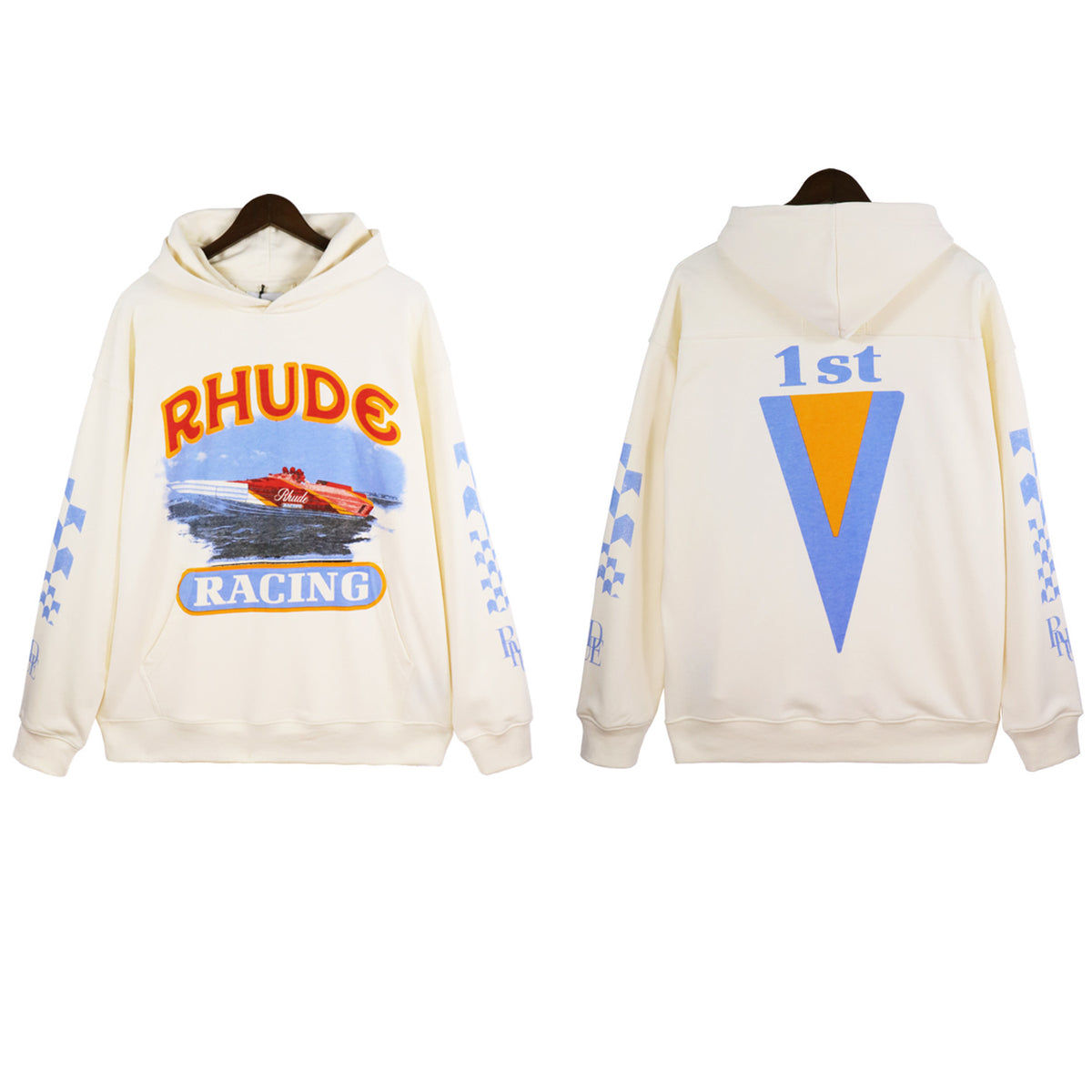 Rhude Cartoon Letter Hoodie Streetwear Cotton Pullover Sweatshirt