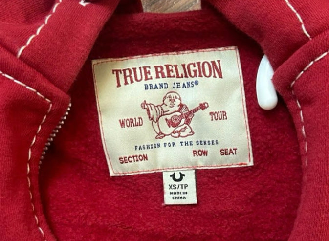 True Religion Y2K Zip Up Hoodie Sweatpants Set Women