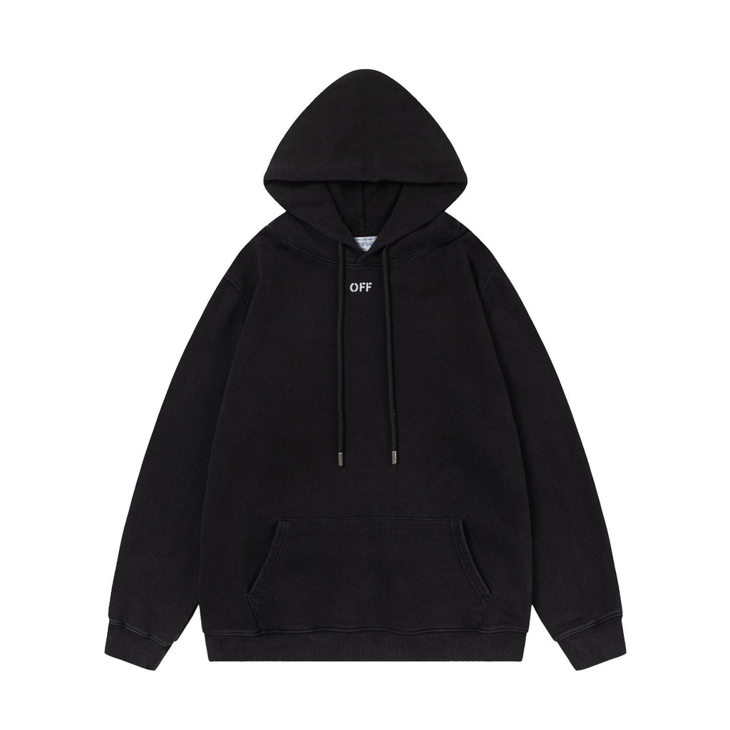 Off-White Color Figure Oil Painting Washed Graphic Hoodie