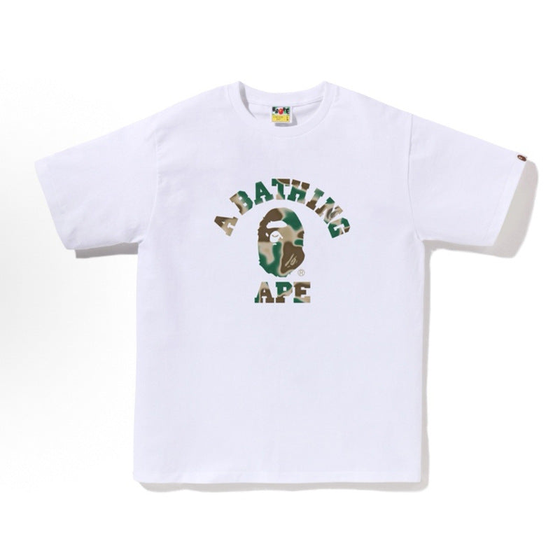 BAPE Ape Head Shark Print Loose Casual Unisex T-Shirt