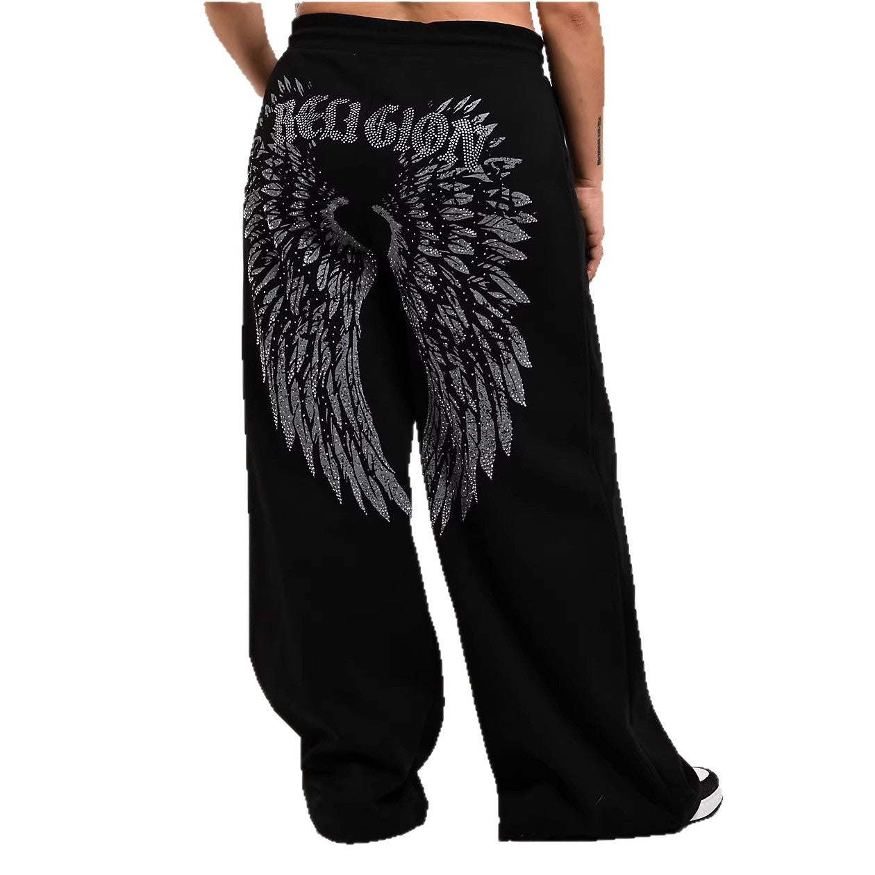 True Religion Wing Rhinestone Loose Casual Sweatpants Women Y2K