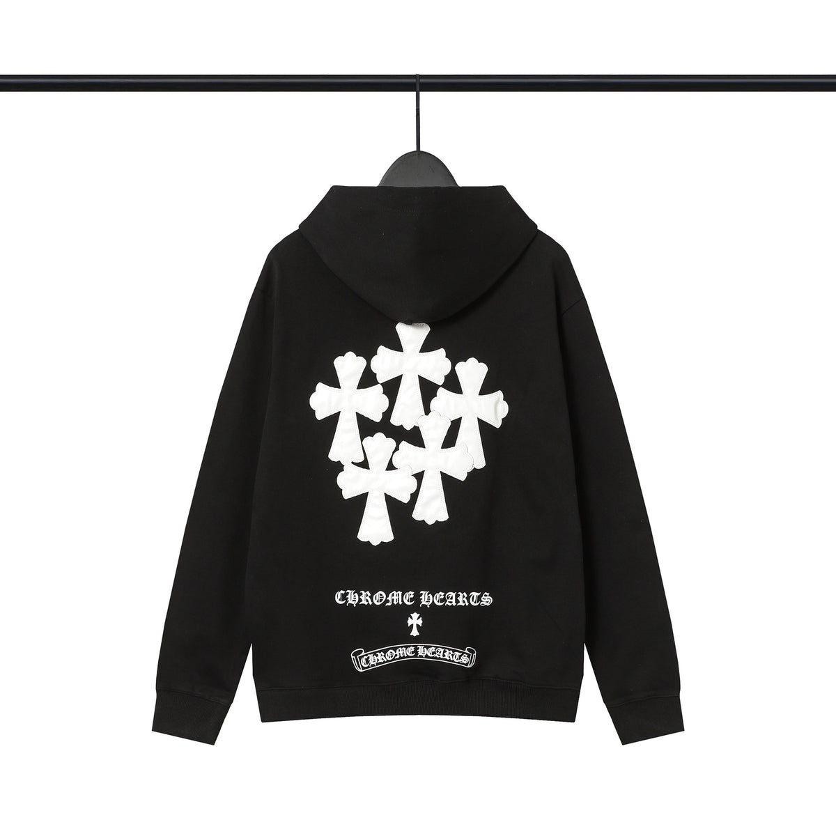 Chrome Hearts Multi‑Cross Sanskrit Graphic Oversized Hoodie Streetwear