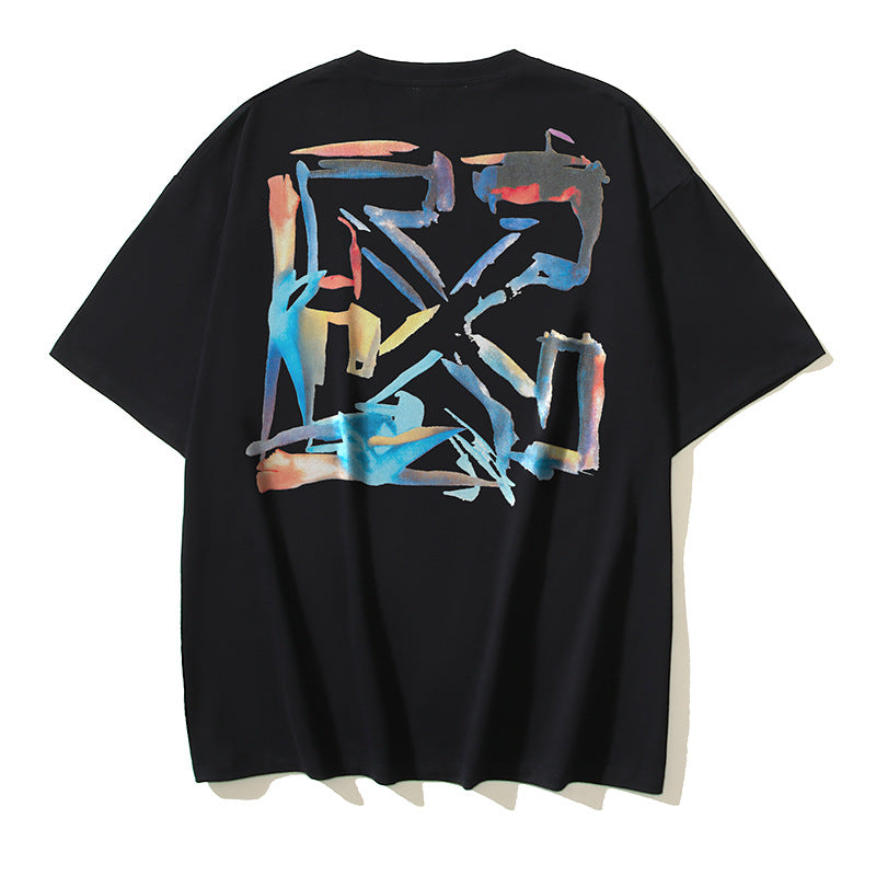 Off‑White Multi‑Sketch Arrow Graphic Oversized Tee Streetwear Unisex