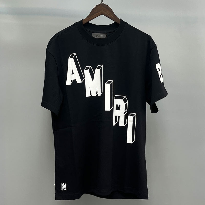 Amiri Multi‑Style Letter Logo Graphic Oversized Tee Streetwear Unisex