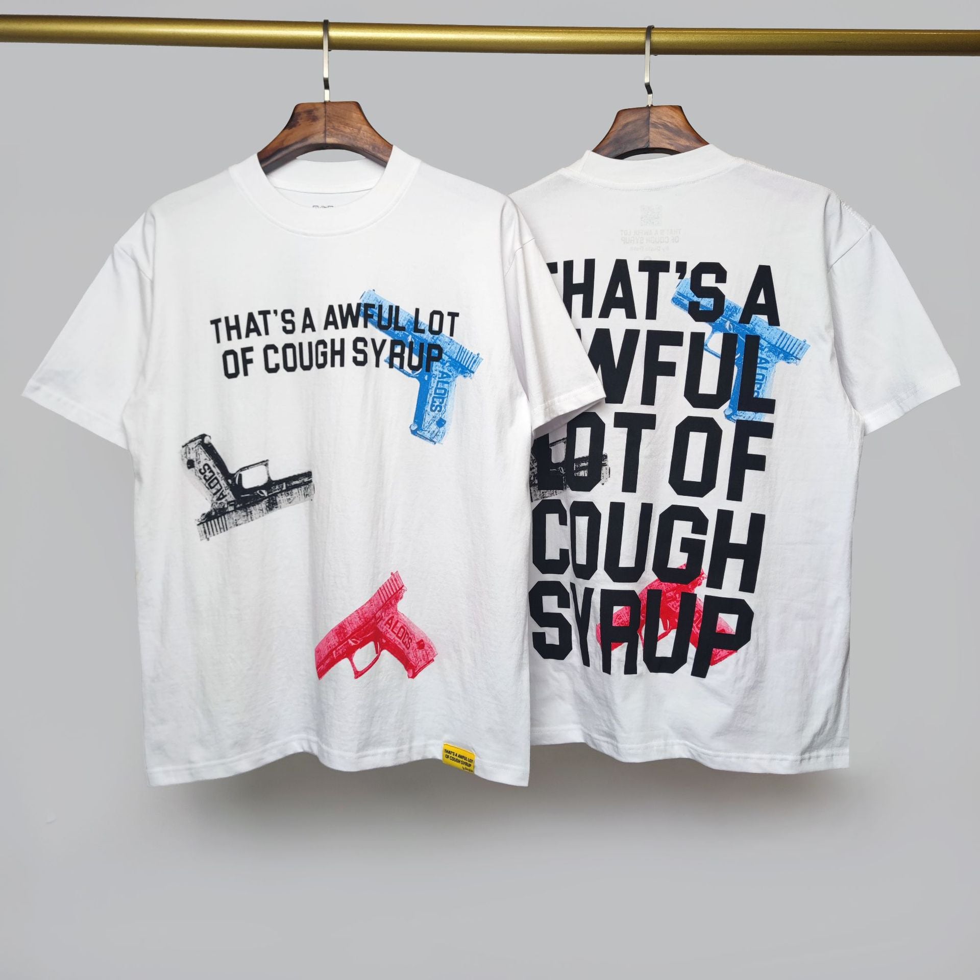 ALOCS Cough Syrup Letter Graphic Short Sleeve Tee Streetwear Unisex