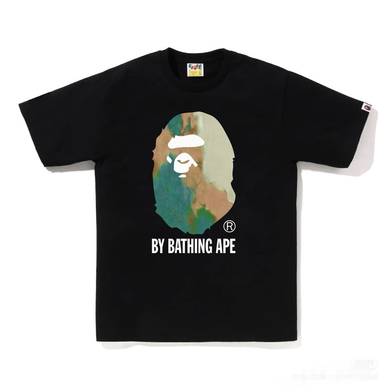 BAPE Ape Head Shark Print Loose Casual Unisex Short Sleeve T-Shirt