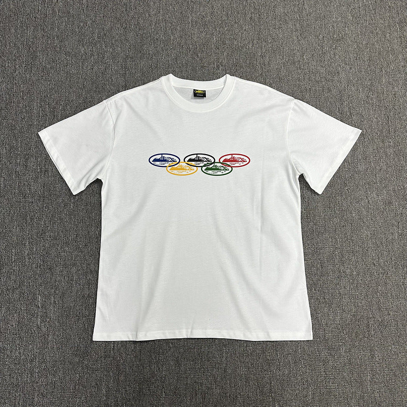 Corteiz Alcatraz Logo Letter Crew Neck Short Sleeve T‑Shirt Unisex