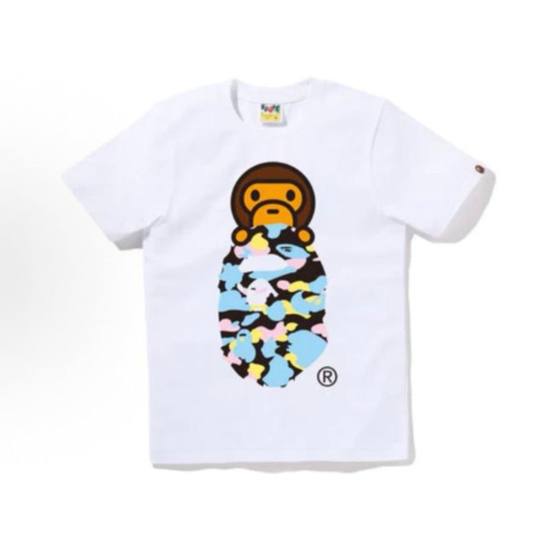 BAPE Ape Head Shark Print Unisex Casual T-Shirt