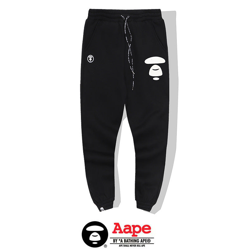 BAPE Aape Ape Face Print Cuffed Jogger Sweatpants Unisex