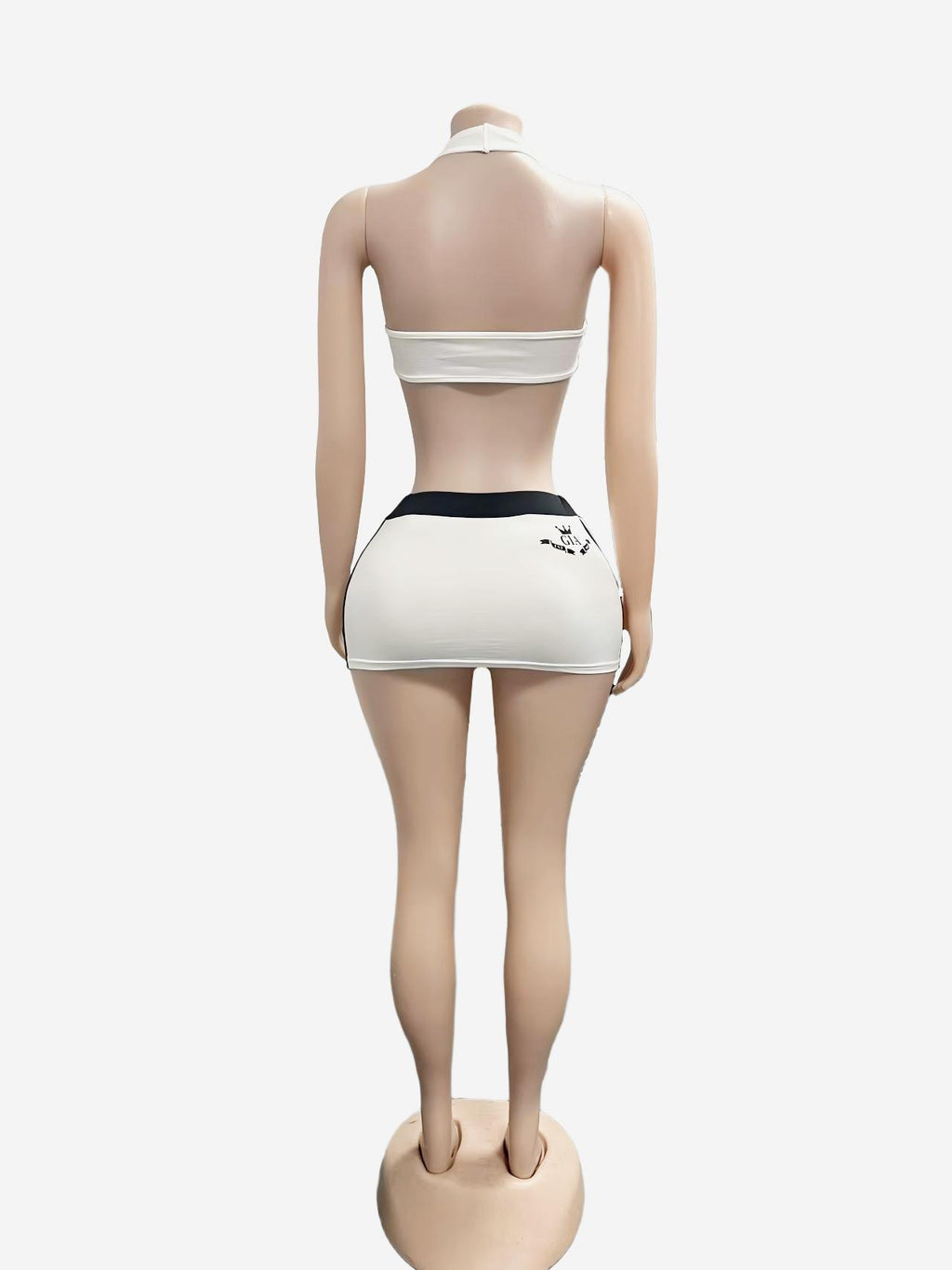 I.AM.GIA Letter Print Halter Top Skort 2 Piece Set Women