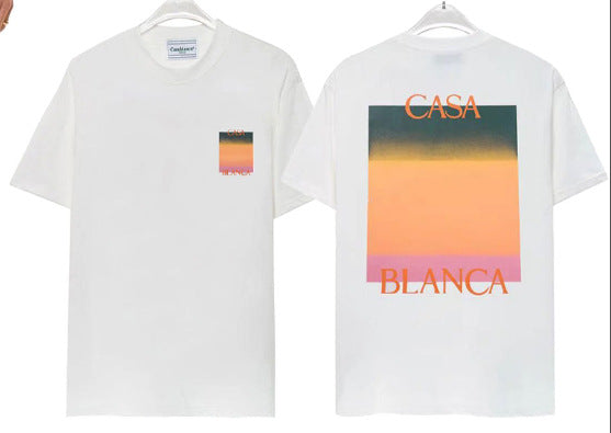 Casablanca Tennis Graphic T-Shirt Loose Oversized Short Sleeve Tee