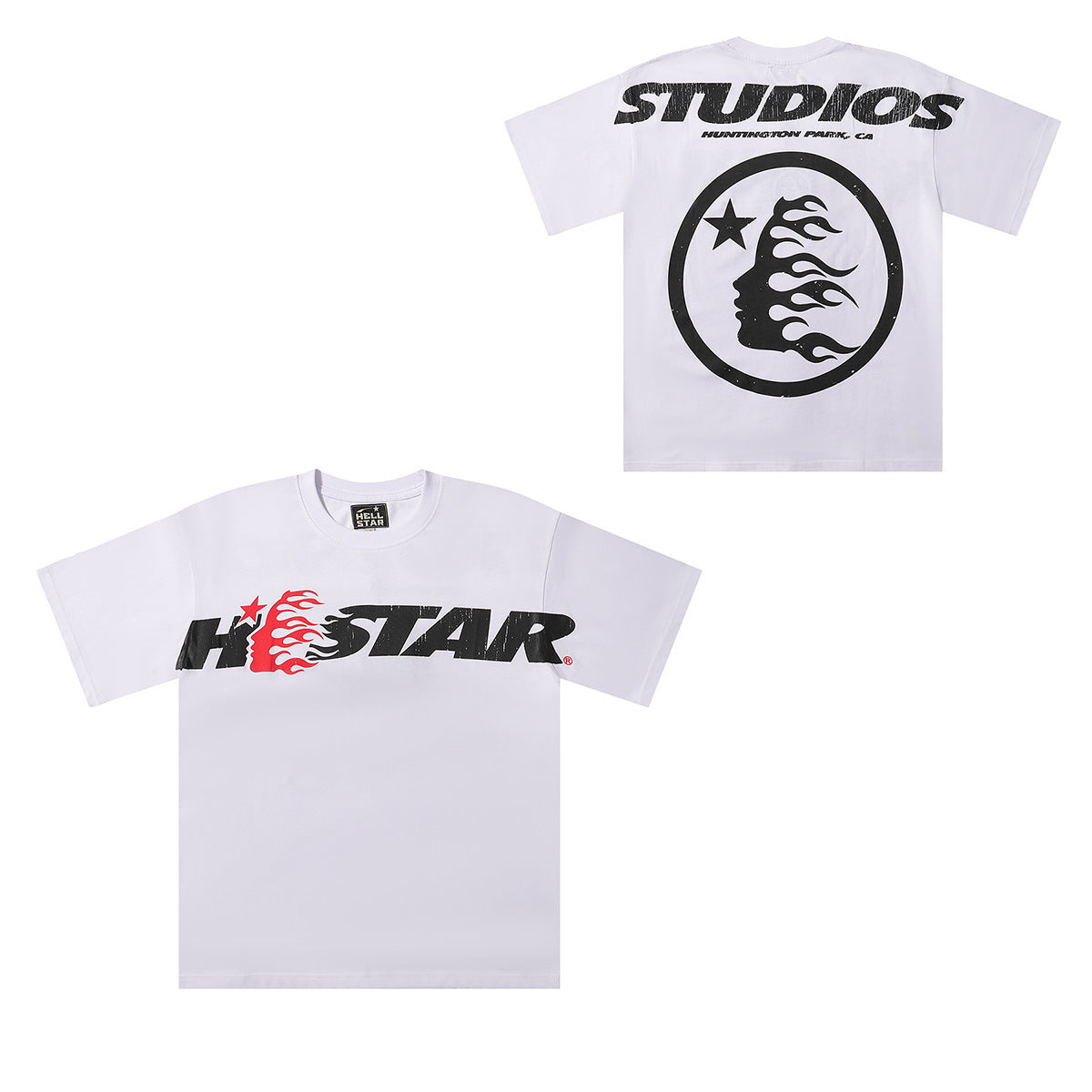 Hellstar Series Vintage Graphic Print Loose Unisex Streetwear T-Shirt