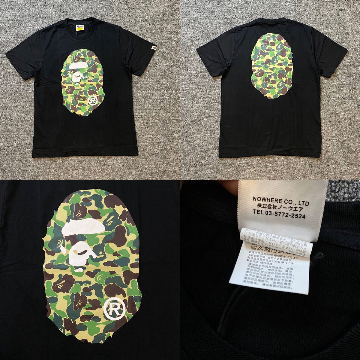 Bape Ape Head Camo Graphic Oversized Short Sleeve Tee Multi‑Style