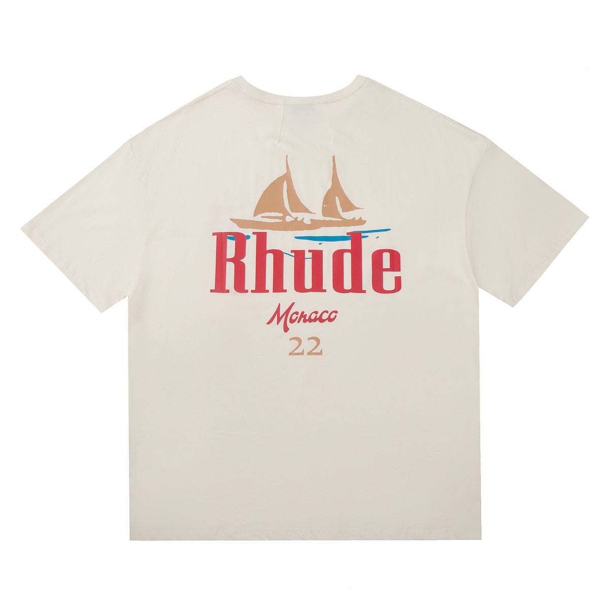 Rhude Graphic Tees Vintage High Street Loose Couple Crew Neck T-Shirt