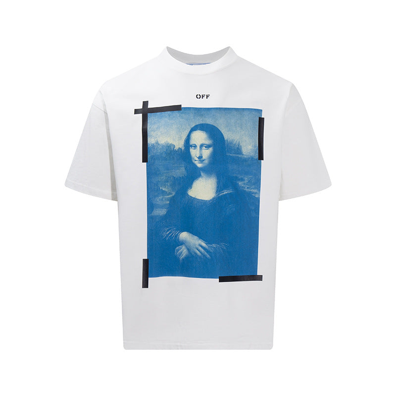 Tape Arrow Graphic Print Streetwear Crew Neck Short Sleeve T Shirt