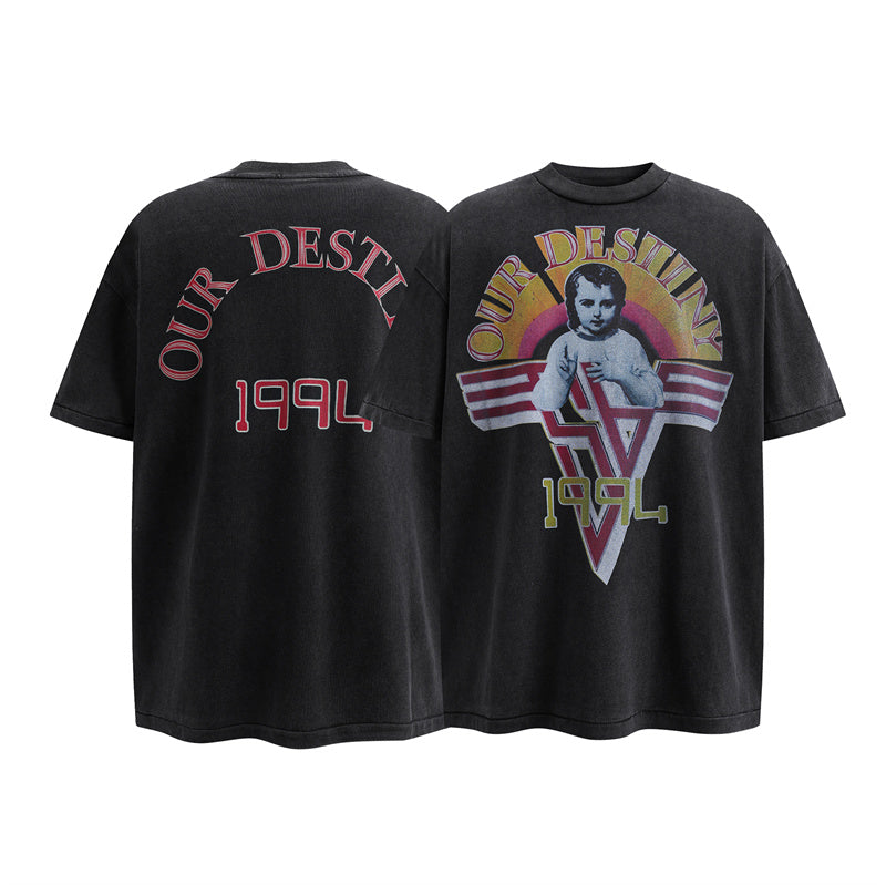 Saint Michael Vintage Washed Distressed Hole Loose Streetwear T-Shirt