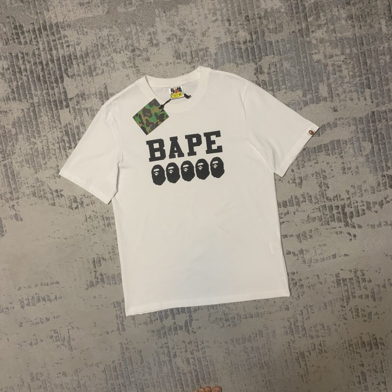 BAPE Ape Shark Graphic Print Loose Unisex Heavyweight Cotton T-Shirt