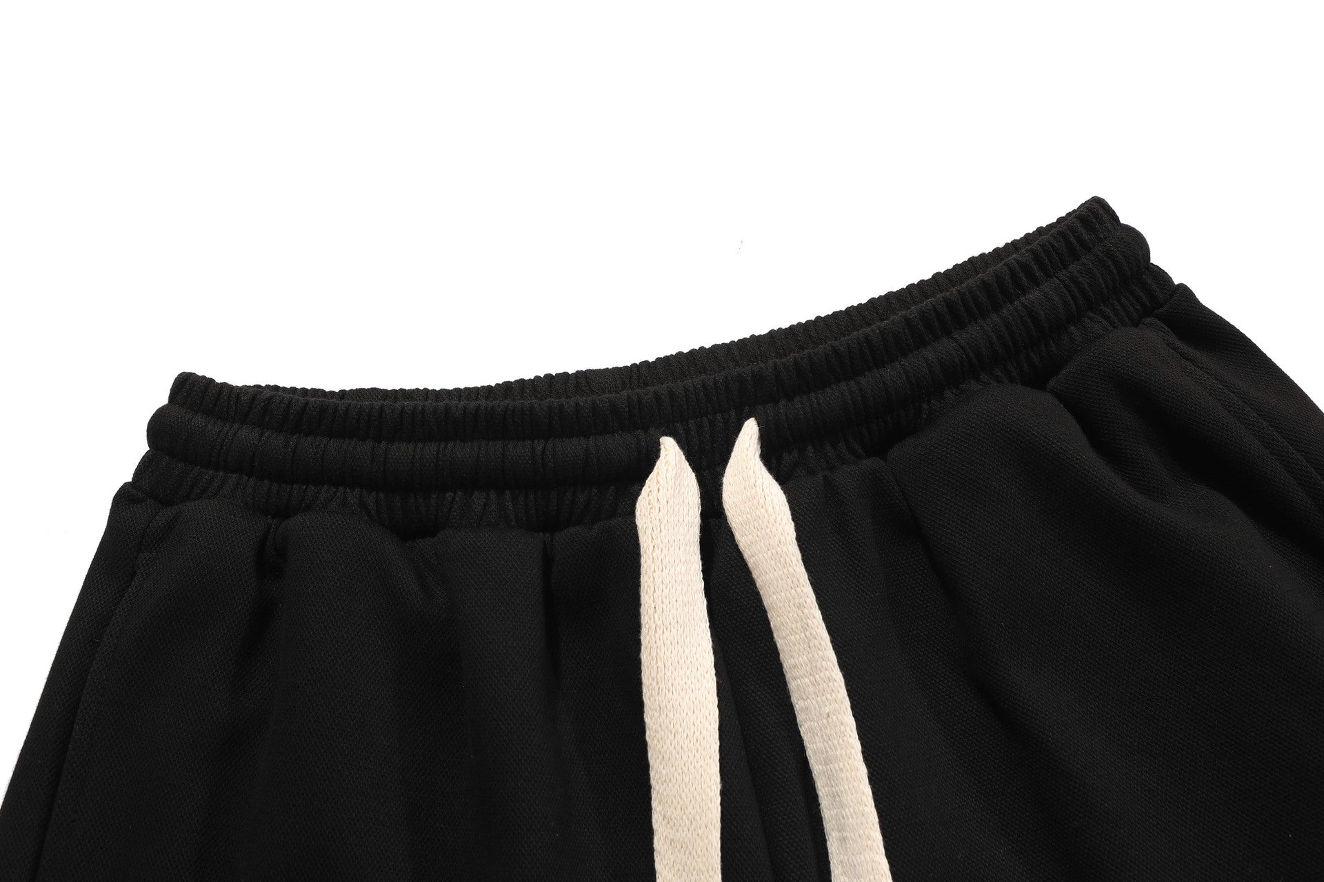 Pique Double Fabric Letter Embroidery Drawstring Casual Shorts