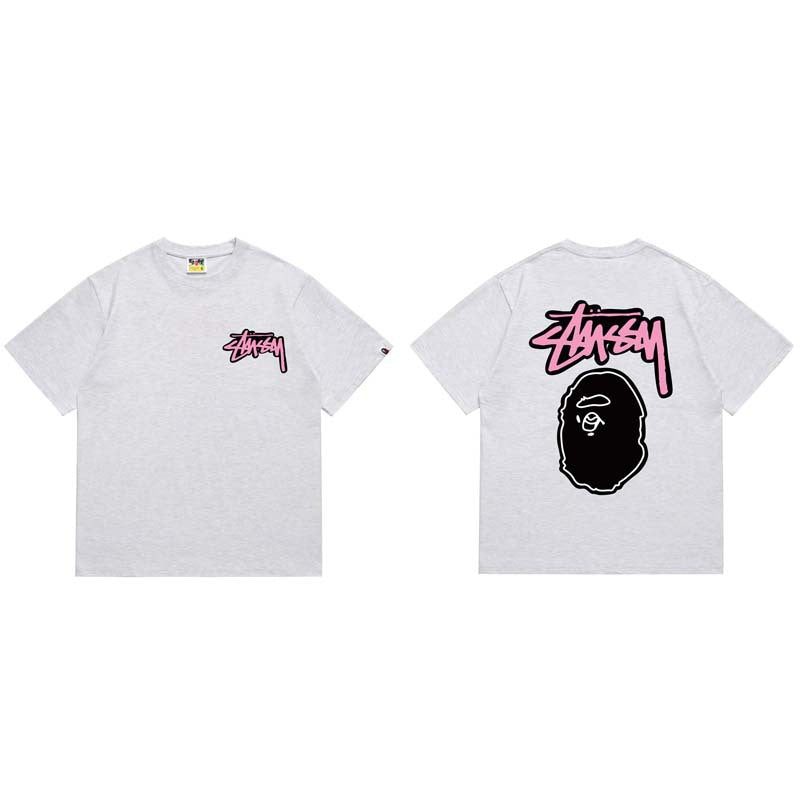 BAPE Ape Head Shark Print Loose Casual Unisex T-Shirt