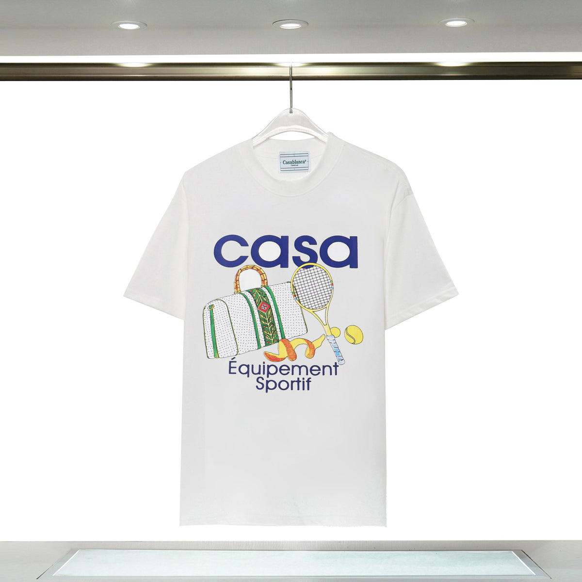 Casablanca Tennis Graphic T-Shirt Loose Oversized Short Sleeve Tee