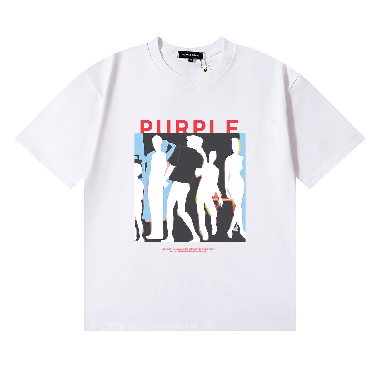 Purple Brand Graphic Tee Loose Unisex Vintage Streetwear T-Shirt