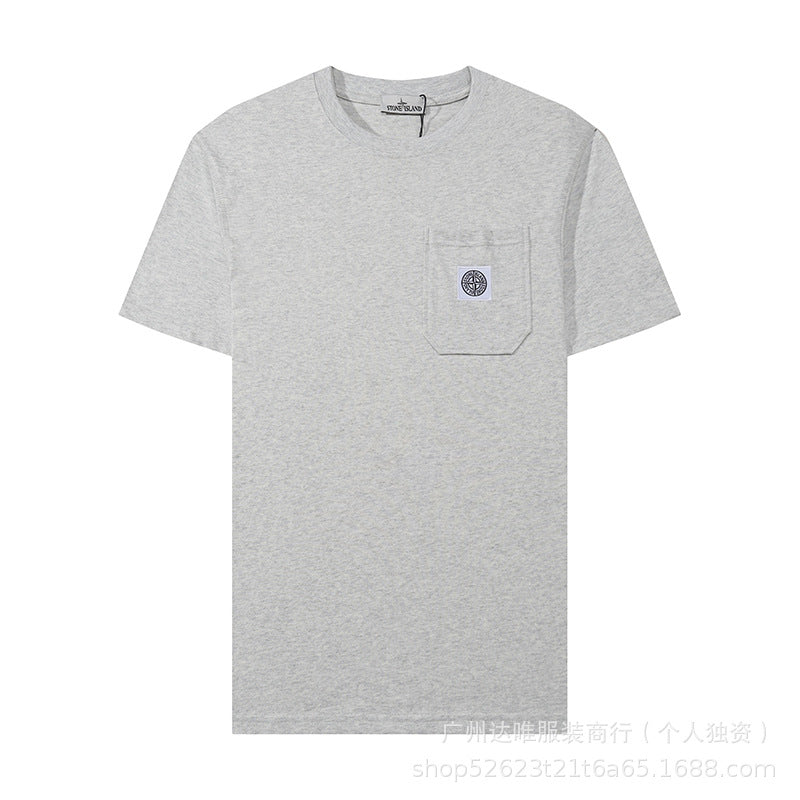 Stone Island Compass Embroidered Chest Pocket Oversized Tee Streetwear