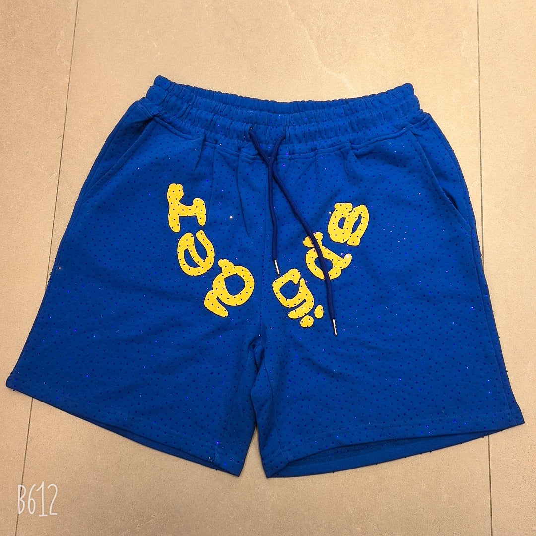 Sp5der Full Rhinestone T-Shirt & Shorts Matching Set