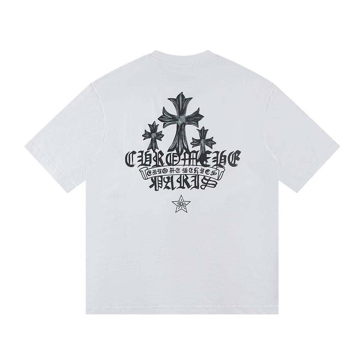 Chrome Hearts Horseshoe Cross Print Short Sleeve Tee Unisex