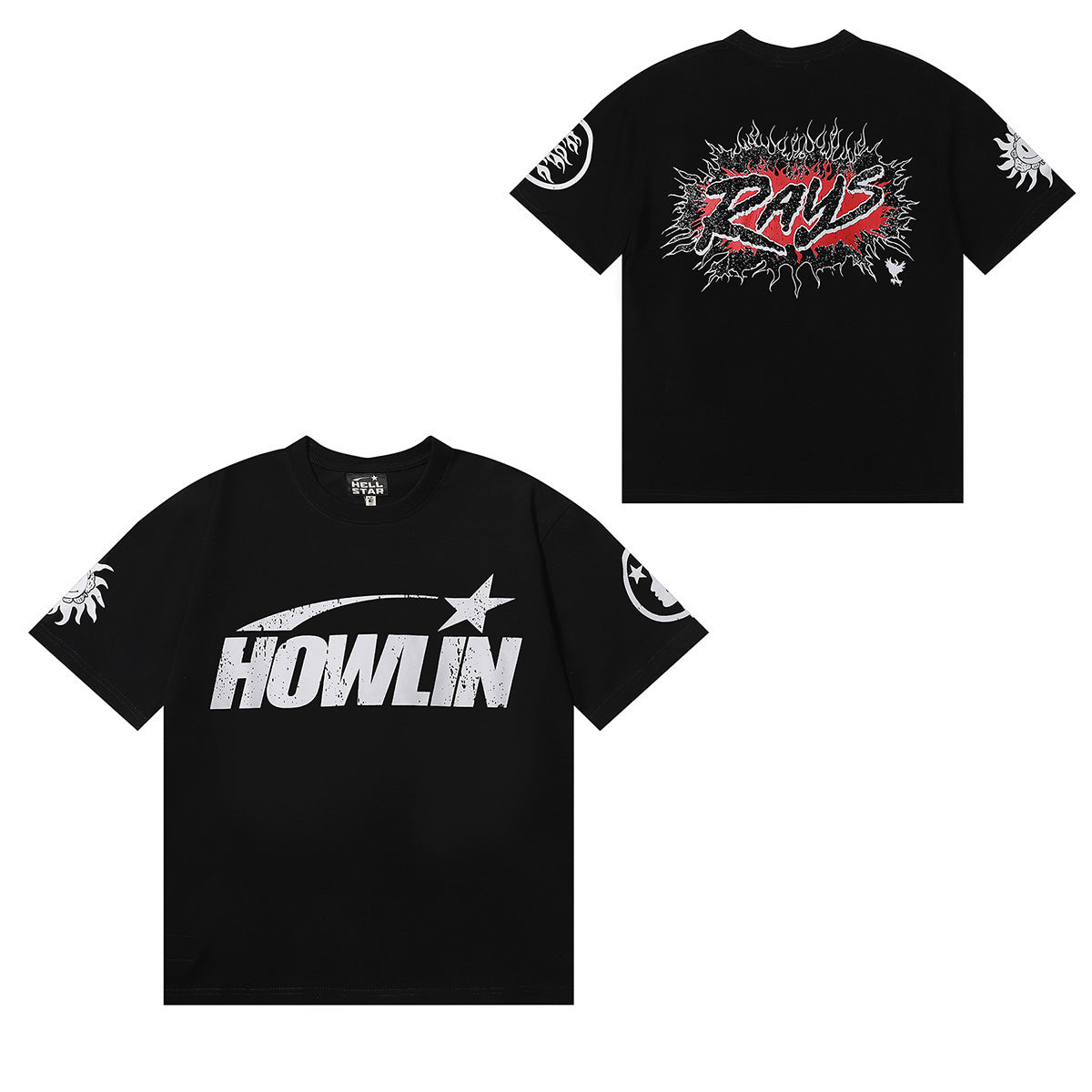 Hellstar Series Vintage Graphic Print Loose Unisex Streetwear T-Shirt