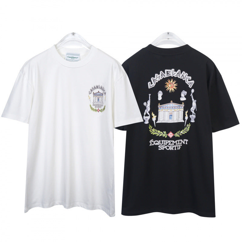 Casablanca Casa Letter Art Print Crew Neck Short Sleeve Tee Unisex