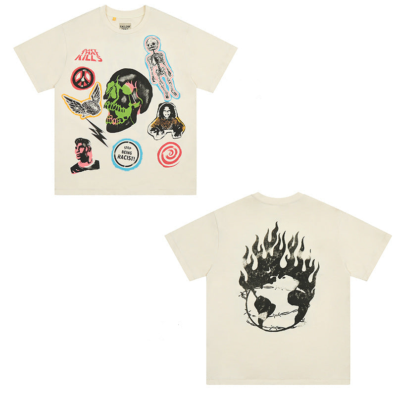 Gallery Dept Vintage Print Loose Short Sleeve Streetwear T-Shirt