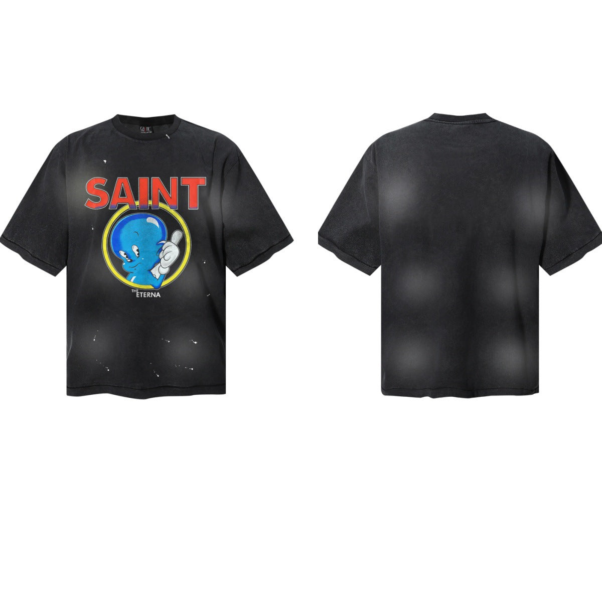 Saint Michael Vintage Washed Graphic Print Loose Streetwear T-Shirt