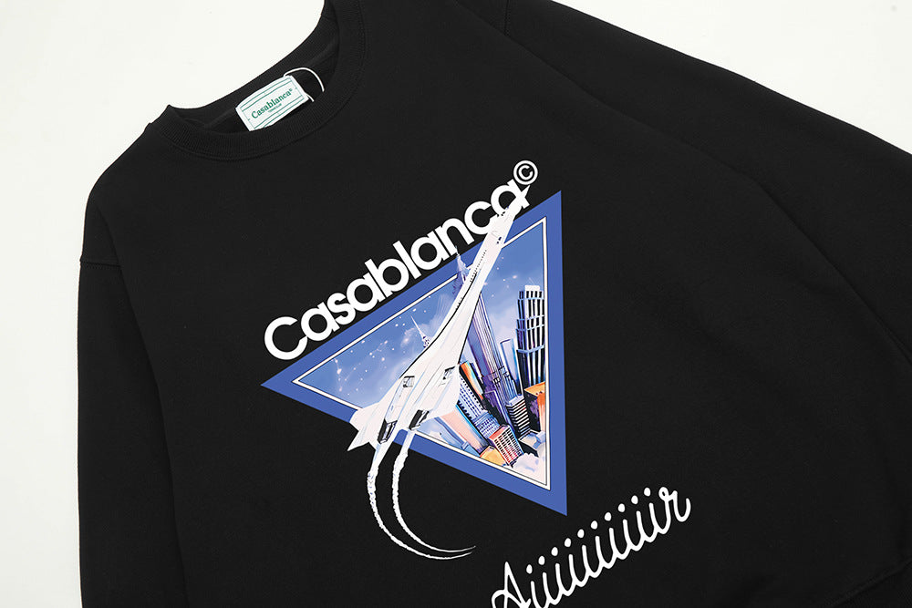 Casablanca Graphic Print Crew Neck French Terry Sweatshirt Unisex