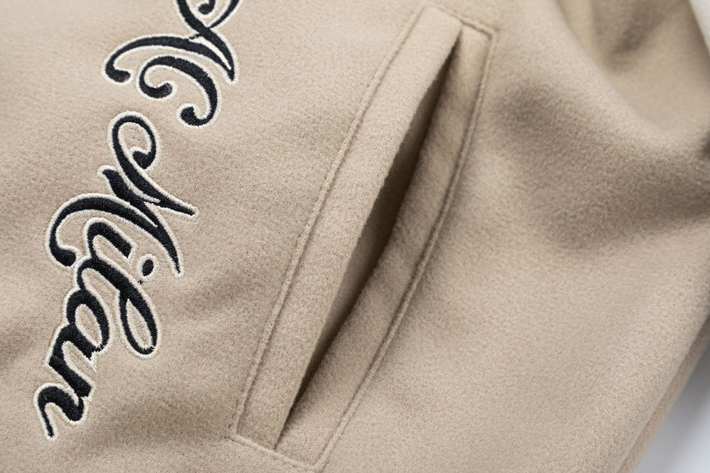 Off White Badge Embroidery Varsity Jacket Unisex