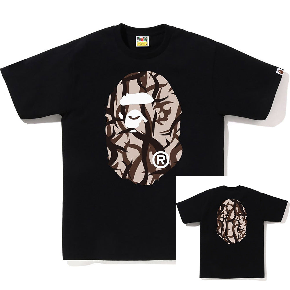 BAPE Shark Ape Head Camo Print Crew Neck Short Sleeve T‑Shirt Unisex