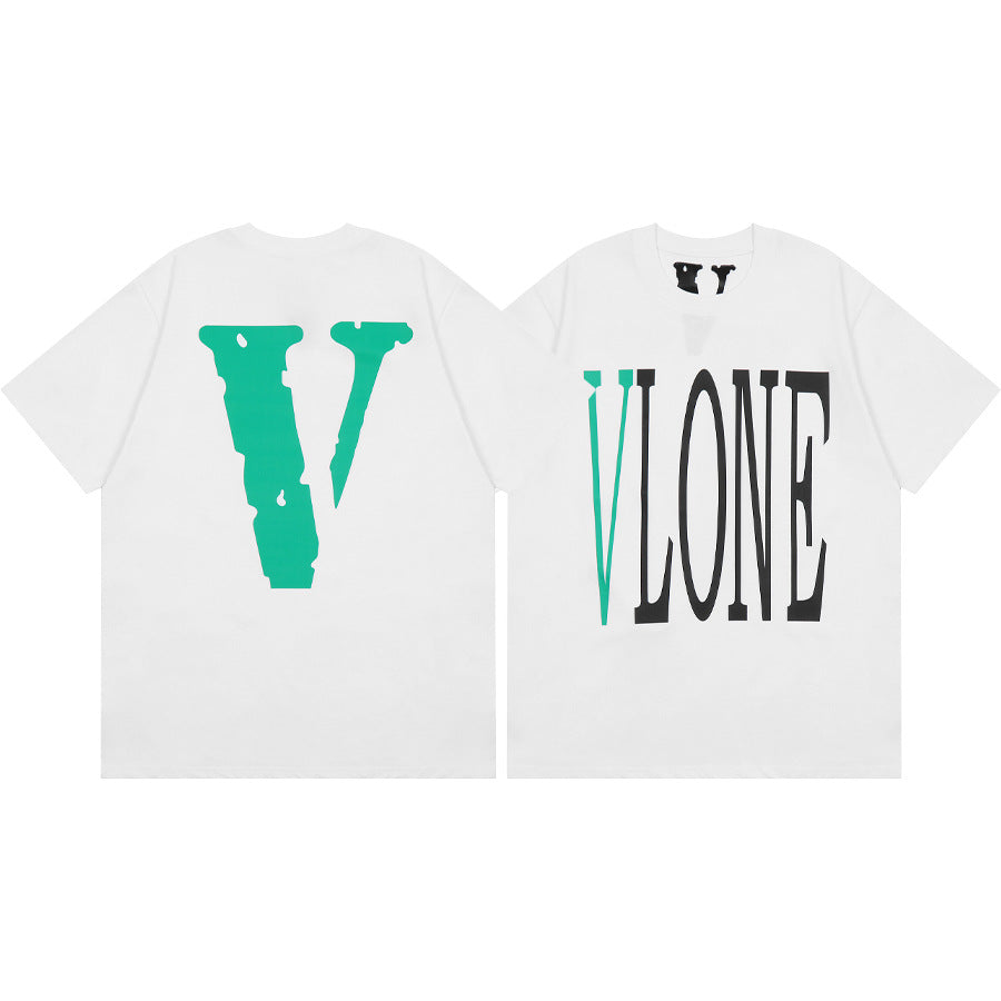 Vlone Big V Letter Graphic Short Sleeve Tee Streetwear Unisex