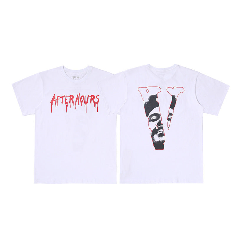 Vlone Big V Letter Graphic Print Short Sleeve Tee Streetwear Unisex