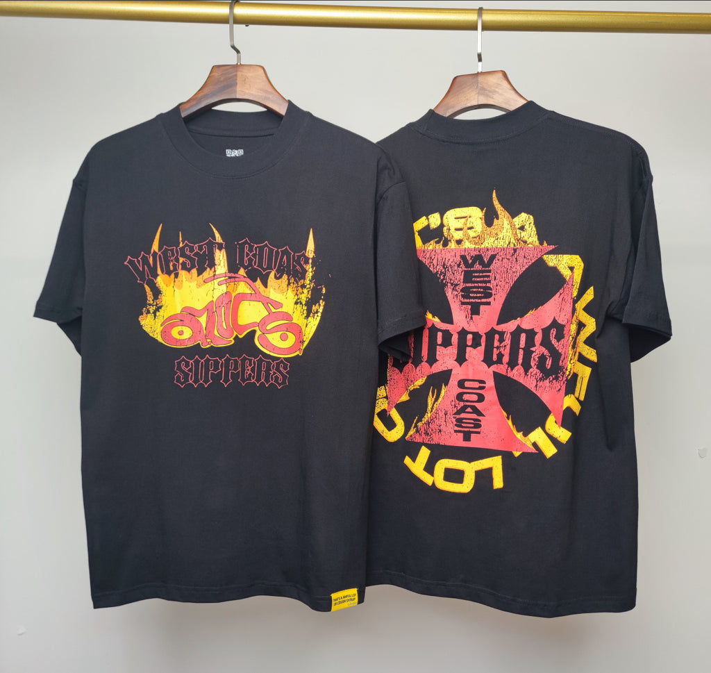 ALOCS Cough Syrup Letter Graphic Short Sleeve Tee Streetwear Unisex