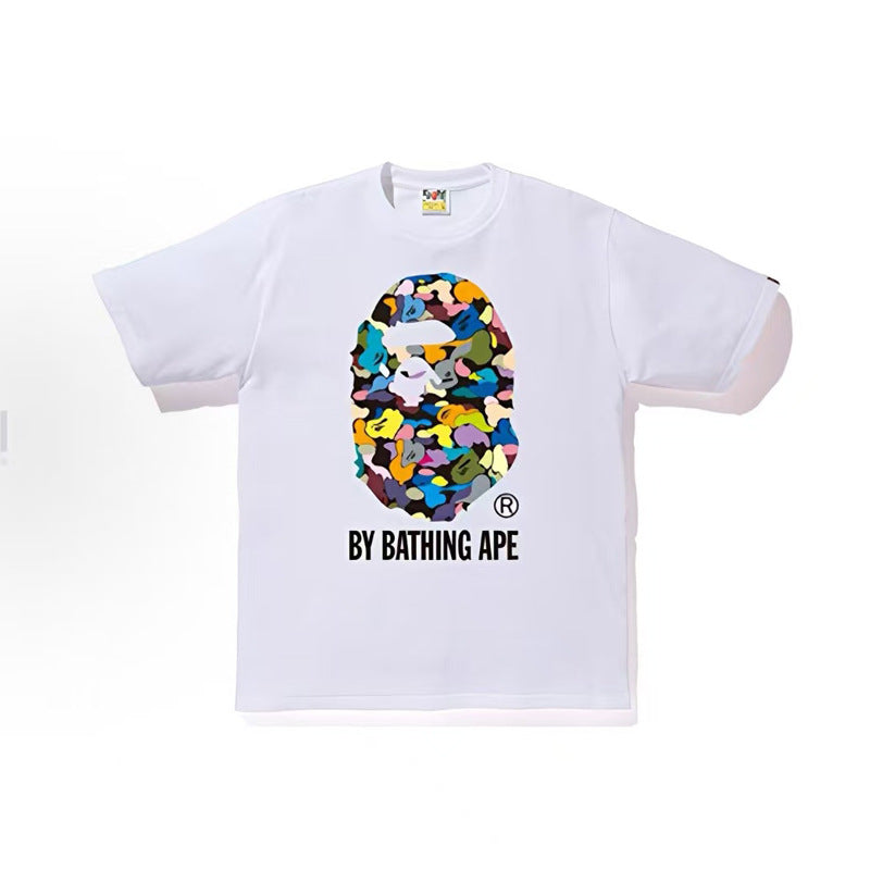 BAPE Ape Head Shark Print Loose Casual Unisex Short Sleeve T-Shirt