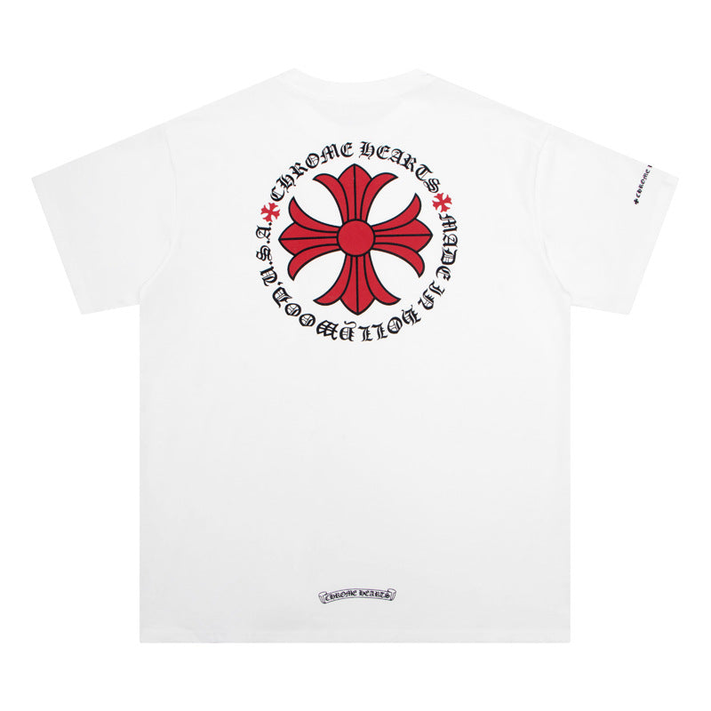 Chrome Hearts Horseshoe Cross Floral Crew Neck T‑Shirt Unisex