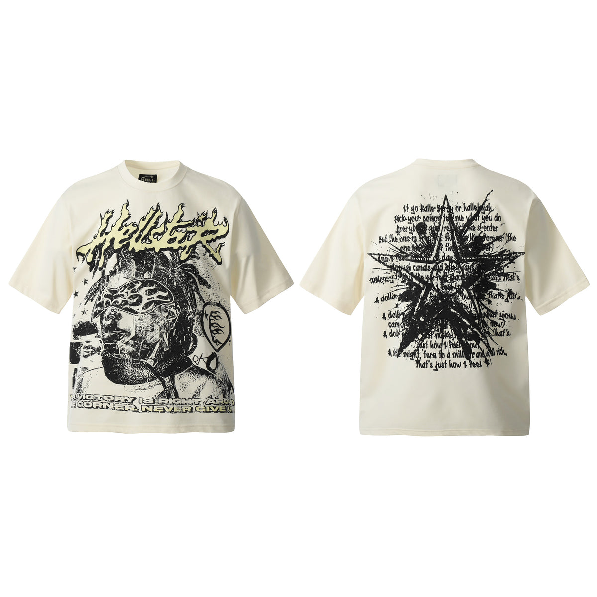 Hellstar Multi‑Graphic Vintage Washed Oversized Tee Streetwear