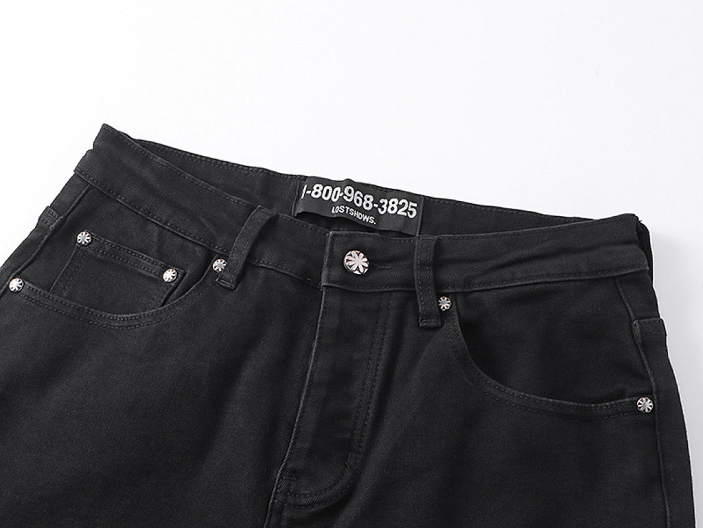 LOSTSHDWS Floral-Embroidered Flared-Hem Jeans