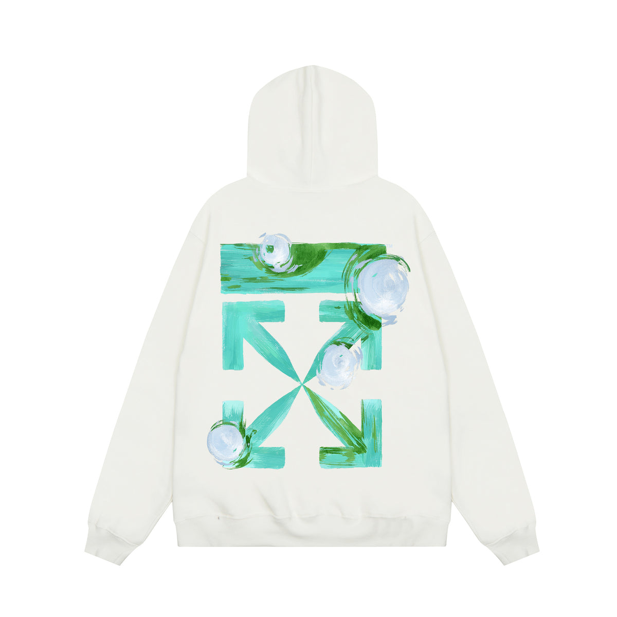 Off‑White Multi‑Arrow Abstract Graphic Oversized Hoodie Streetwear