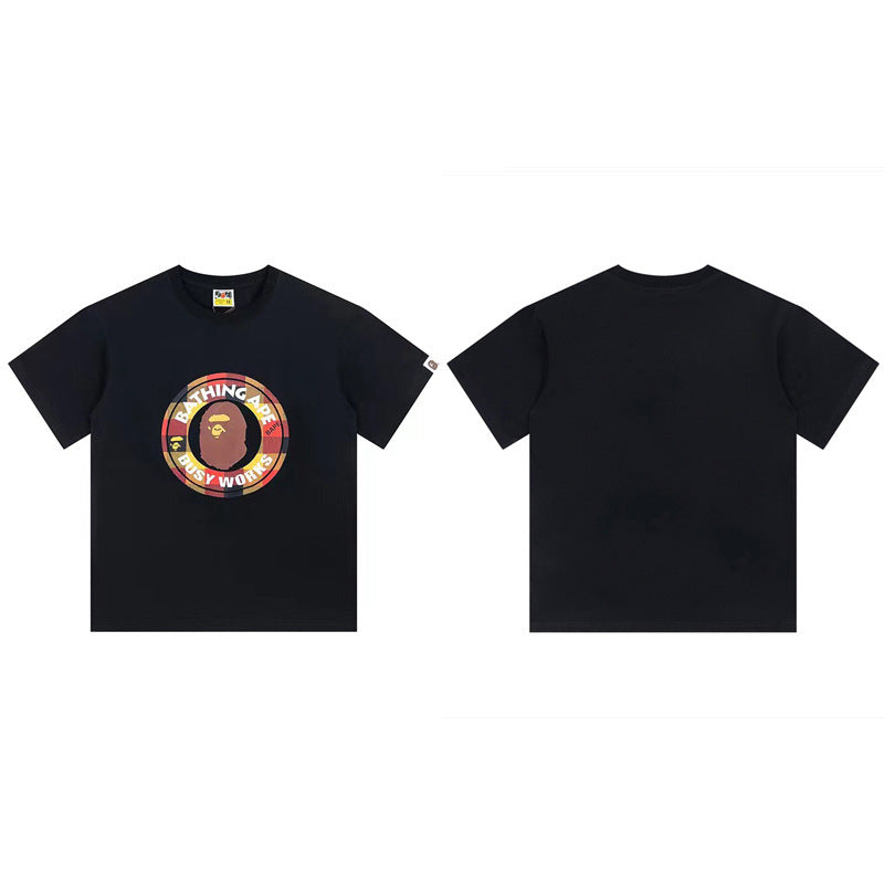 BAPE Ape Shark Graphic Print Loose Unisex Heavyweight Cotton T-Shirt