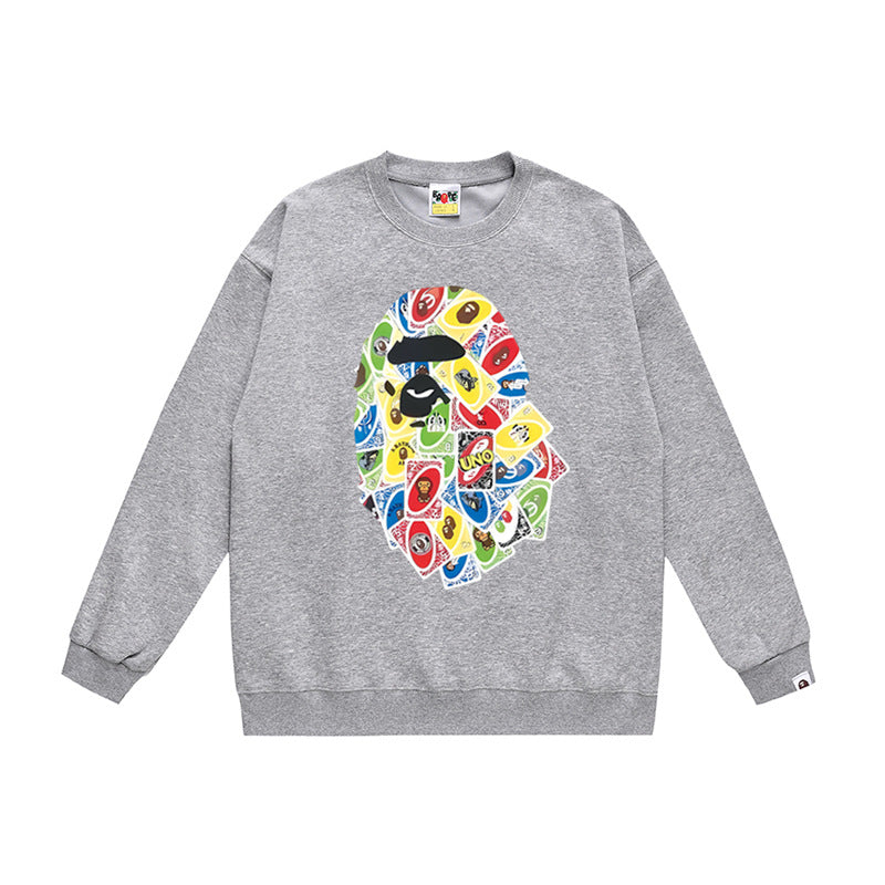 BAPE Ape Head Crewneck Sweatshirt Multi Print Streetwear Pullover