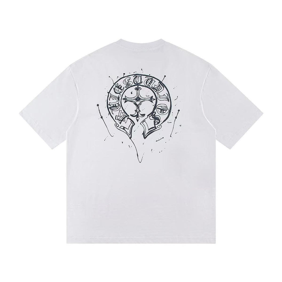 Chrome Hearts Horseshoe Cross Print Short Sleeve Tee Unisex