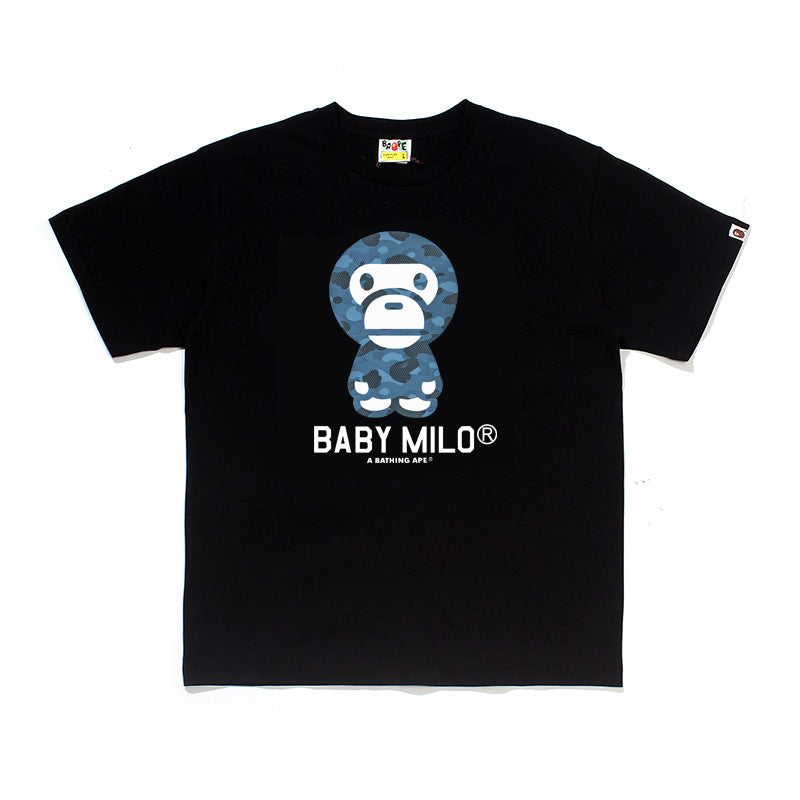 Bape Multi‑Ape‑Head Graphic Oversized Tee Streetwear Unisex