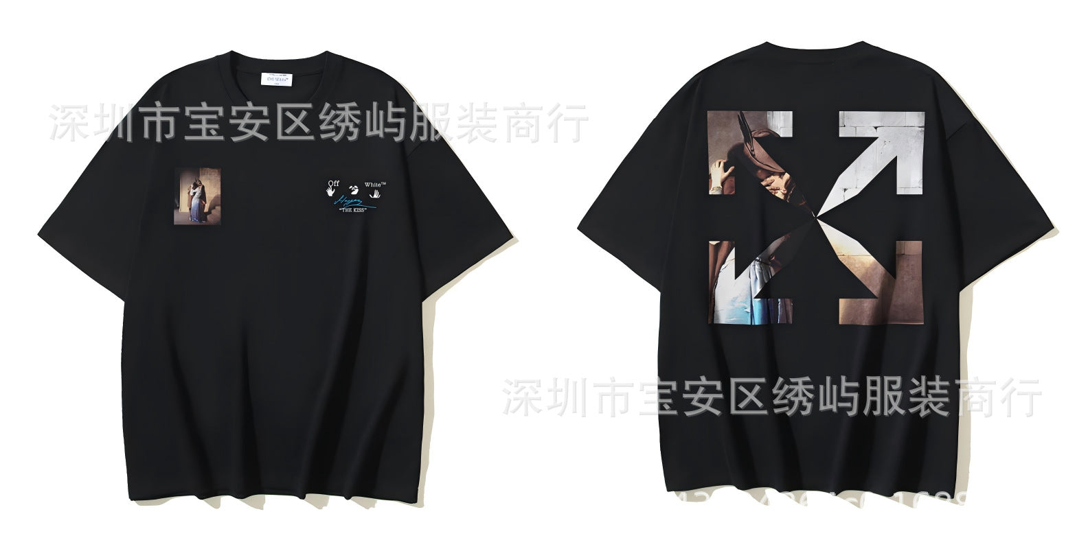 Figure Arrow Graphic Print Streetwear Crew Neck Short Sleeve T Shirt