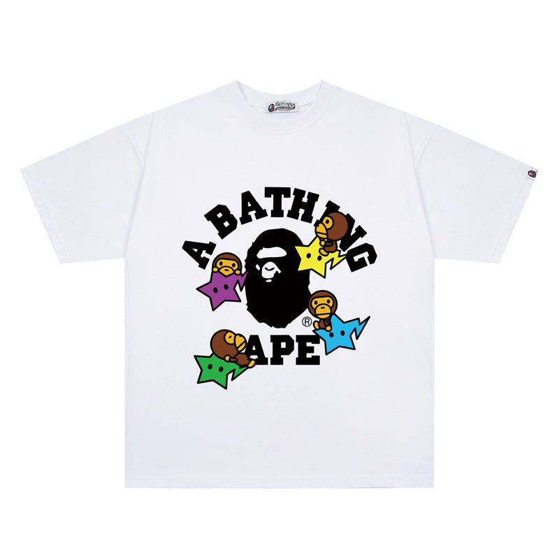 Bape Ape Head Graphic Short Sleeve Tee Streetwear Unisex