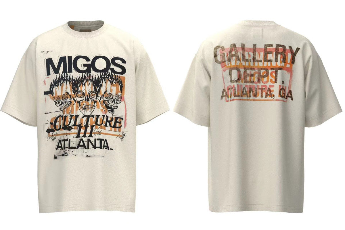 Gallery Dept Vintage Washed Graphic Short Sleeve Tee Streetwear Unisex